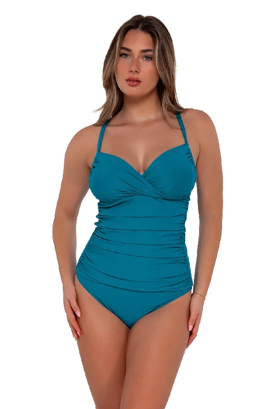 Sunsets Avalon Teal Serena Tankini Top Summer Ready Swimsuit