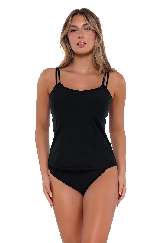 Sunsets Black Taylor Tankini Top Halter Top Bikini