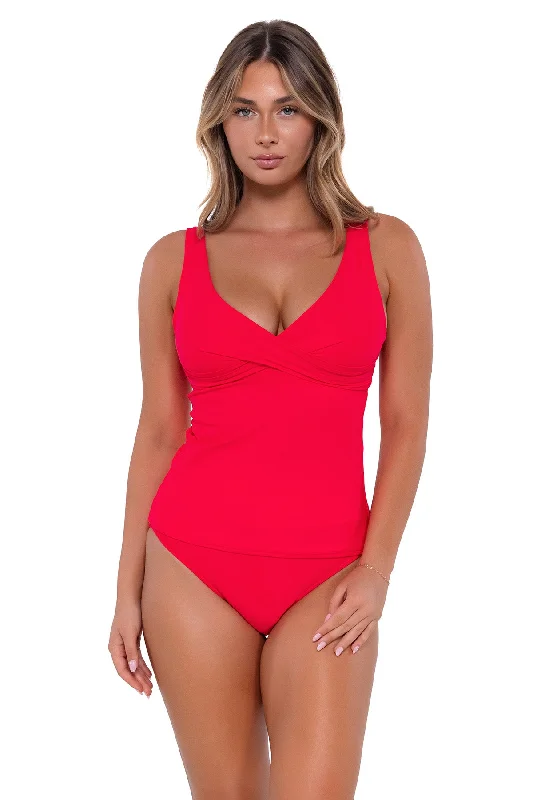 Sunsets Geranium Elsie Tankini Top Bold Swimsuit Design