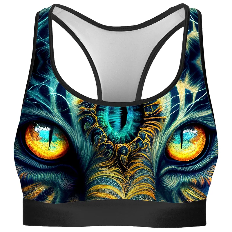 Tiger Eyes Psychedelic Rave Bra Adjustable Comfort Bra