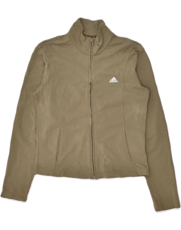 ADIDAS Womens Clima 365 Tracksuit Top Jacket UK 14 Large  Khaki Polyester Insulated Jacket Fitted Jacket Loose Jacket