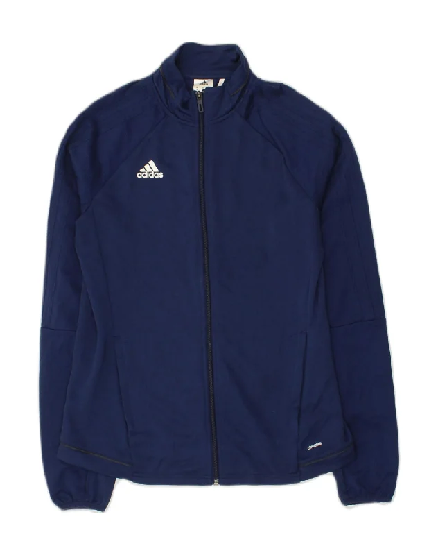 ADIDAS Womens Climalite Tracksuit Top Jacket UK 12/14 Medium Navy Blue Plaid Jacket Tartan Jacket Houndstooth Jacket