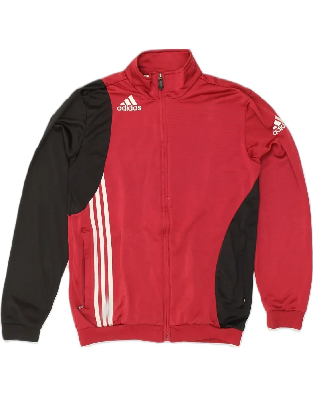 ADIDAS Womens Graphic Tracksuit Top Jacket UK 32-34 Small Red Colourblock Print Jacket Jacquard Jacket Embroidered Jacket