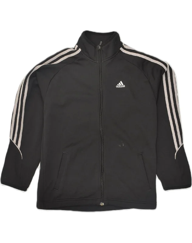 ADIDAS Womens Tracksuit Top Jacket UK 14 Medium Black Polyester Belted Jacket Elasticated Jacket Padded Jacket