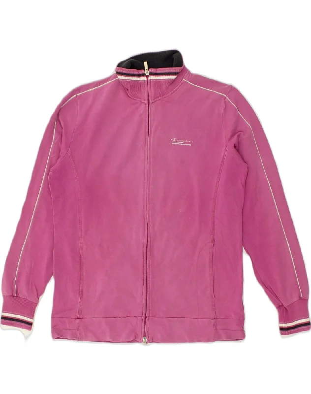 CHAMPION Womens Tracksuit Top Jacket UK 16 Large Pink Cotton Jersey Jacket Tulle Jacket Batik Jacket