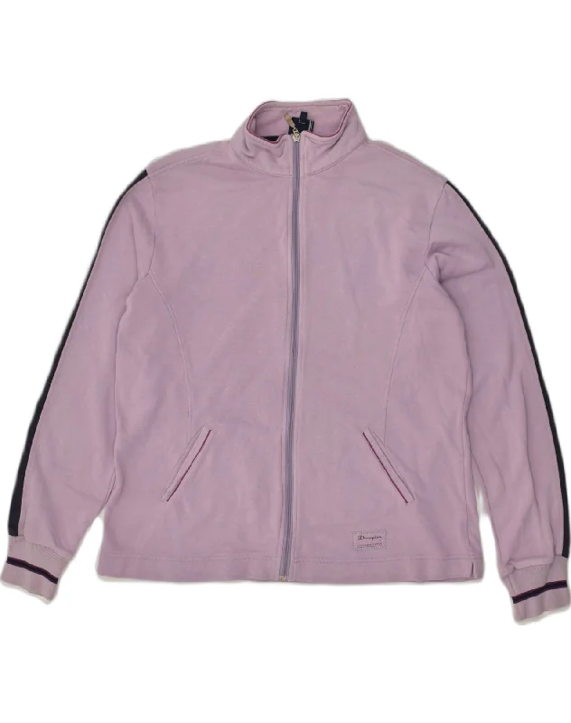 CHAMPION Womens Tracksuit Top Jacket UK 20 2XL Purple Cotton Mesh Jacket Canvas Jacket Denim Jacket