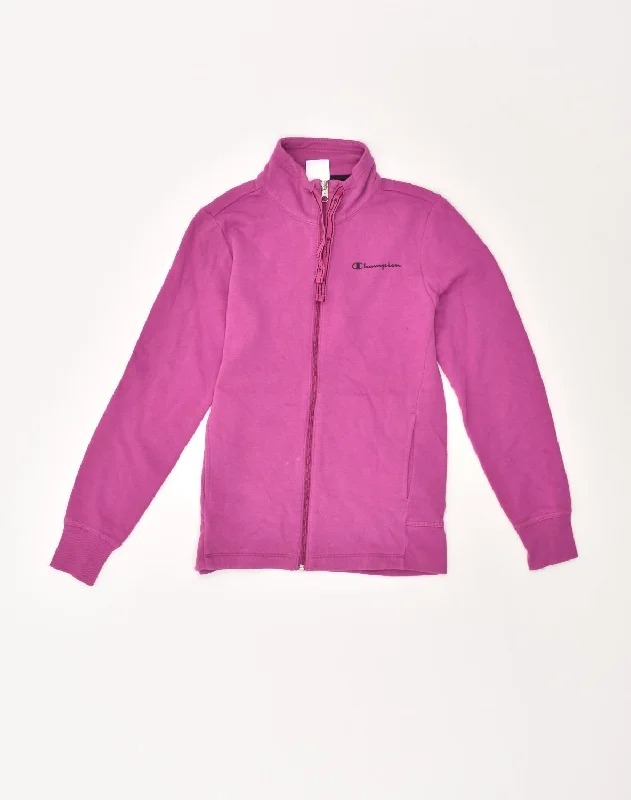 CHAMPION Womens Tracksuit Top Jacket UK 6 XS Pink Cotton Anorak Shell Jacket Lightweight Jacket