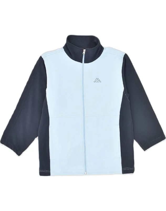 KAPPA Womens Tracksuit Top Jacket UK 14 Large Blue Colourblock Polyester Ribbed Jacket Pleated Jacket Ruffled Jacket