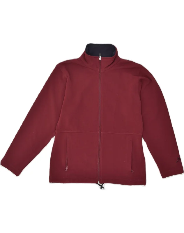 KAPPA Womens Tracksuit Top Jacket UK 14 Large Burgundy Cotton Oversized Jacket Tailored Jacket Straight Jacket