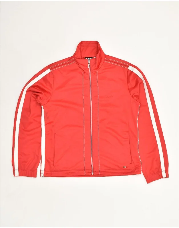 LOTTO Womens Tracksuit Top Jacket UK 10 Small Red Polyester Bomber Jacket Anorak Windbreaker