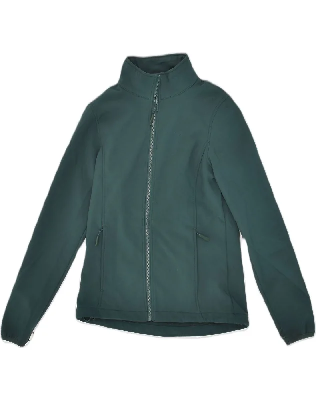 MOUNTAIN WAREHOUSE Womens Tracksuit Top Jacket UK 8 Small Green Polyester Knit Fabric Woven Fabric Fleece Fabric