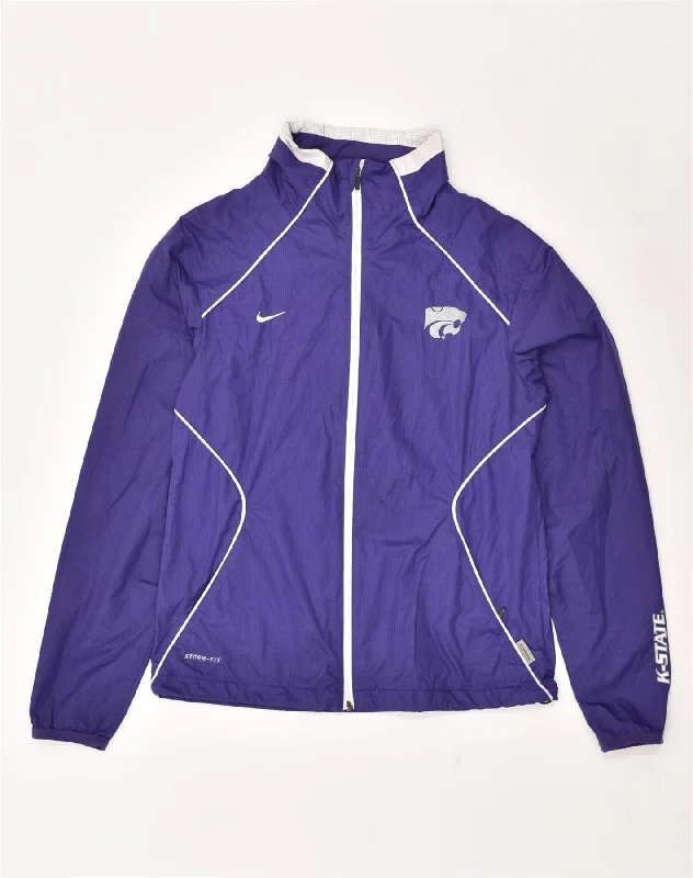 NIKE Womens Storm-Fit Tracksuit Top Jacket UK 8/10 Small Blue Polyester Chenille Jacket Brocade Jacket Lace Jacket