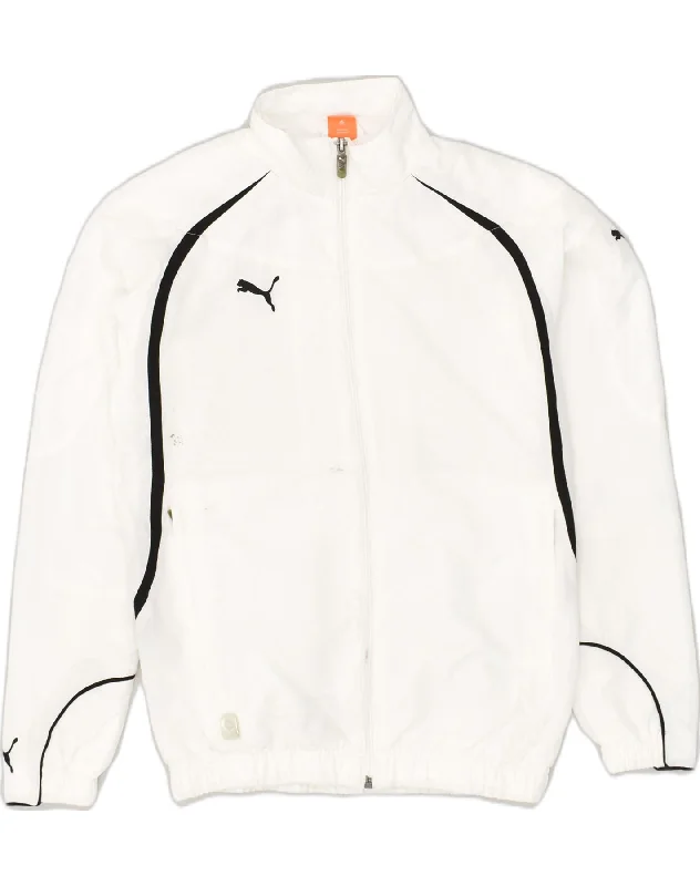 PUMA Womens Tracksuit Top Jacket UK 10 Small White Polyester Corduroy Jacket Velvet Jacket Brocade Jacket