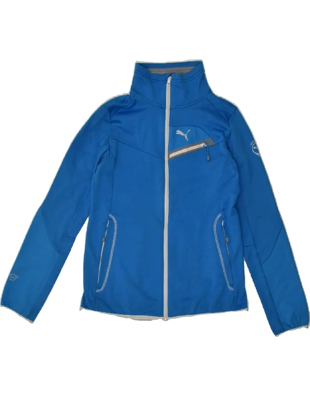 PUMA Womens Tracksuit Top Jacket UK 14 Large  Blue Polyester Corduroy Jacket Velvet Jacket Brocade Jacket