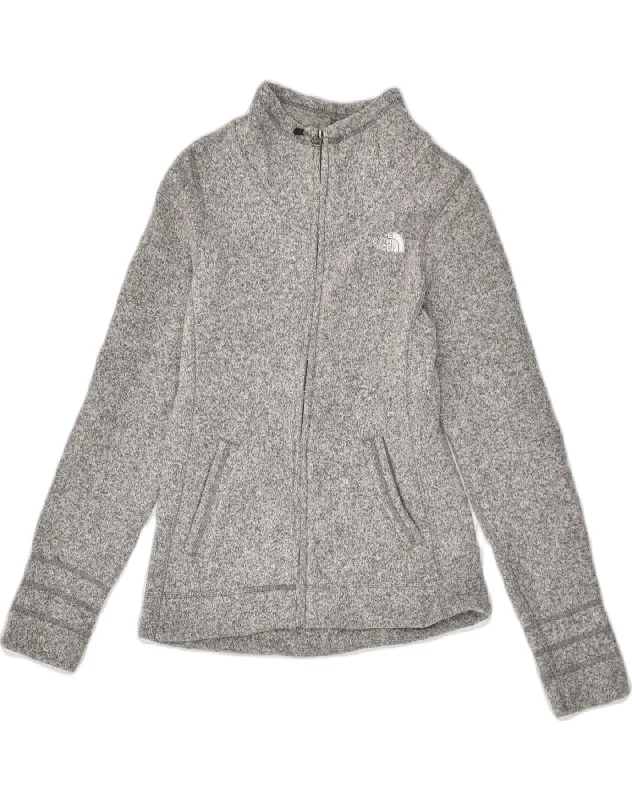 THE NORTH FACE Womens Tracksuit Top Jacket UK 6 XS Grey Polyester Oversized Jacket Tailored Jacket Straight Jacket