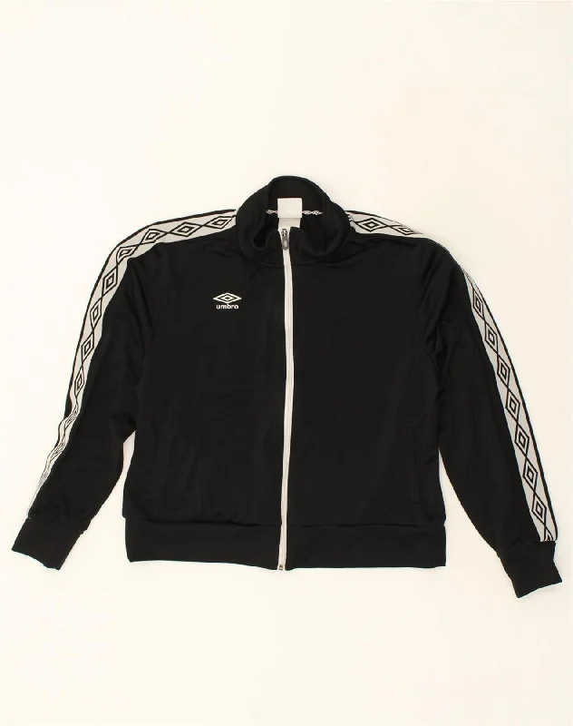 UMBRO Womens Graphic Tracksuit Top Jacket UK 18 XL Black Polyester Appliqued Jacket Beaded Jacket Sequined Jacket