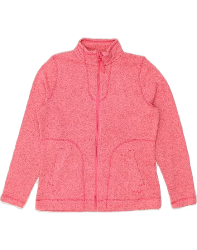 WEIRD FISH Womens Tracksuit Top Jacket UK 12 Medium Pink Polyester Fleece Jacket Down Jacket Parka