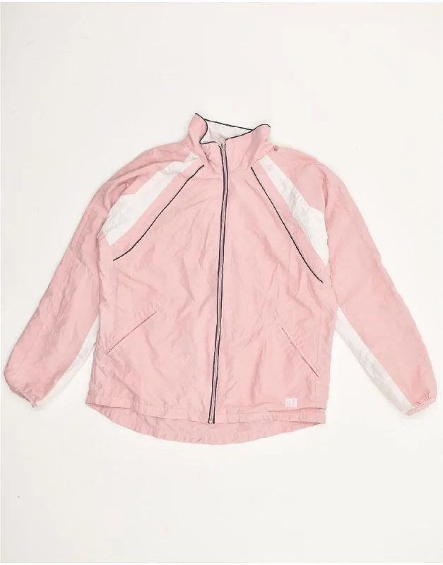 WILSON Womens Tracksuit Top Jacket UK 10 Small Pink Polyester Print Jacket Jacquard Jacket Patchwork Jacket