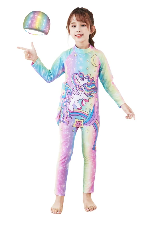 Fancydresswale Girls Full body cover Swimming costume- Unicorn Rainbow Sleek Full Coverage Fancydresswale Girls Full body cover Swimming costume- Unicorn Rainbow Sleek Full Coverage