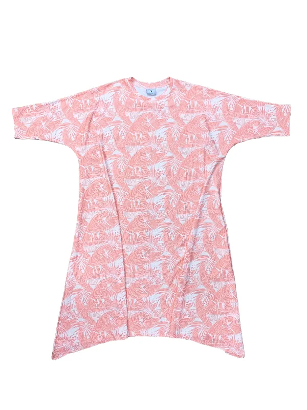 Coral Leaves Swing Swim Dress Fun Pattern Swimsuit