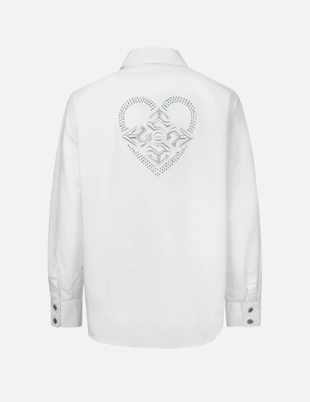 Kamon Embroidery and Heart Shape Rhinestone Relax Fit Shirt Jacket Tailored Jacket Straight Jacket A-Line Jacket Kamon Embroidery and Heart Shape Rhinestone Relax Fit Shirt Jacket Tailored Jacket Straight Jacket A-Line Jacket