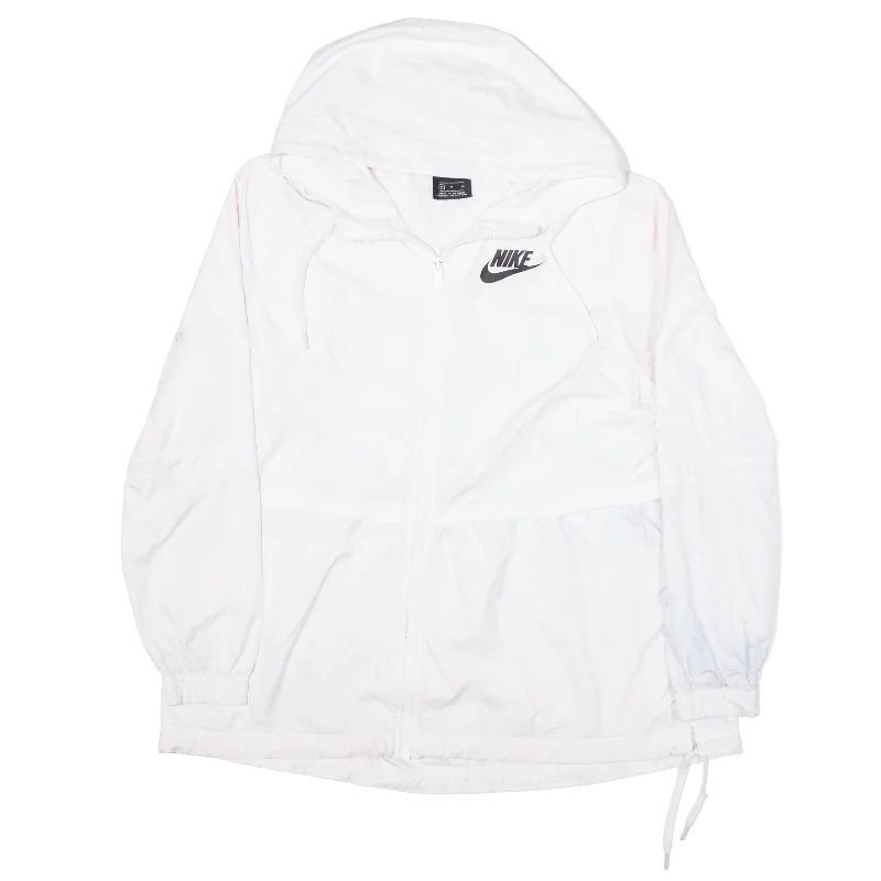 NIKE Windbreaker Jacket White Womens M Zippered Jacket Buttoned Jacket Snapped Jacket NIKE Windbreaker Jacket White Womens M Zippered Jacket Buttoned Jacket Snapped Jacket