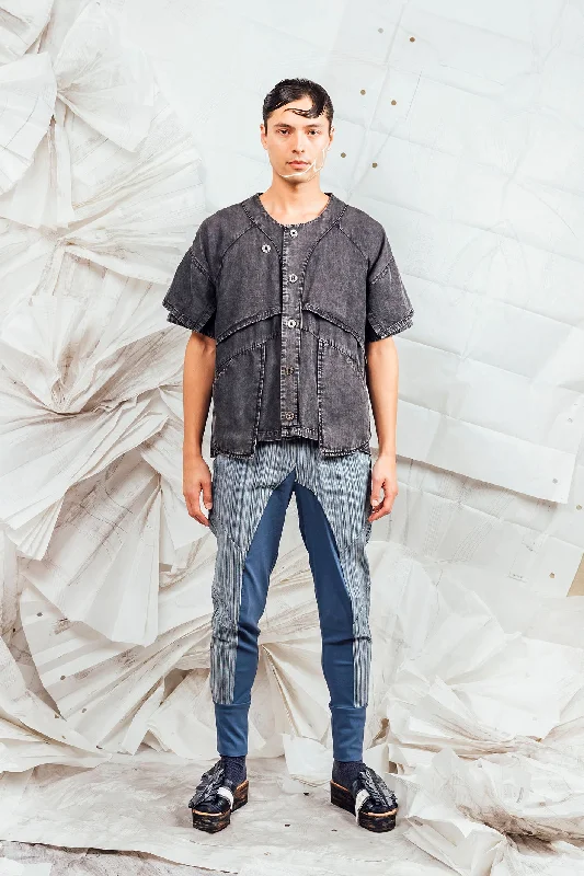SL25 SACHI SHORT OVERLAY JACKET - CHARCOAL ACIDWASH Nylon Jacket Polyester Jacket Spandex Jacket