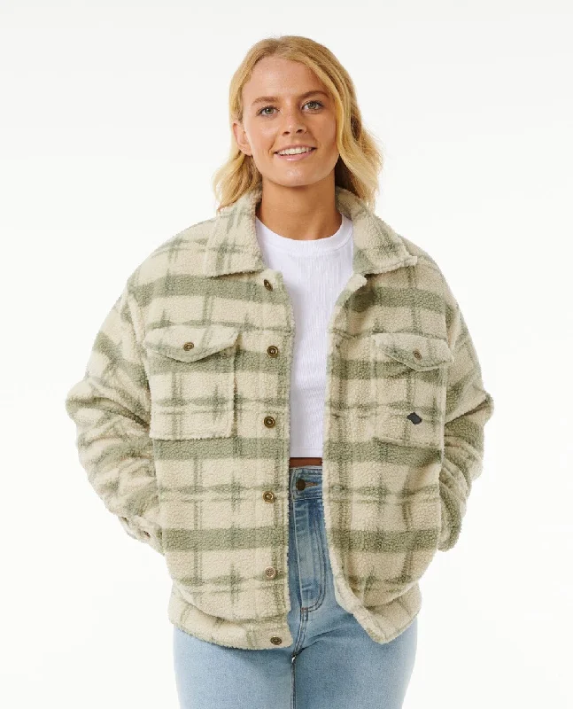 Sunrise Session Sherpa Jacket - Sage Elasticated Jacket Padded Jacket Insulated Jacket Sunrise Session Sherpa Jacket - Sage Elasticated Jacket Padded Jacket Insulated Jacket