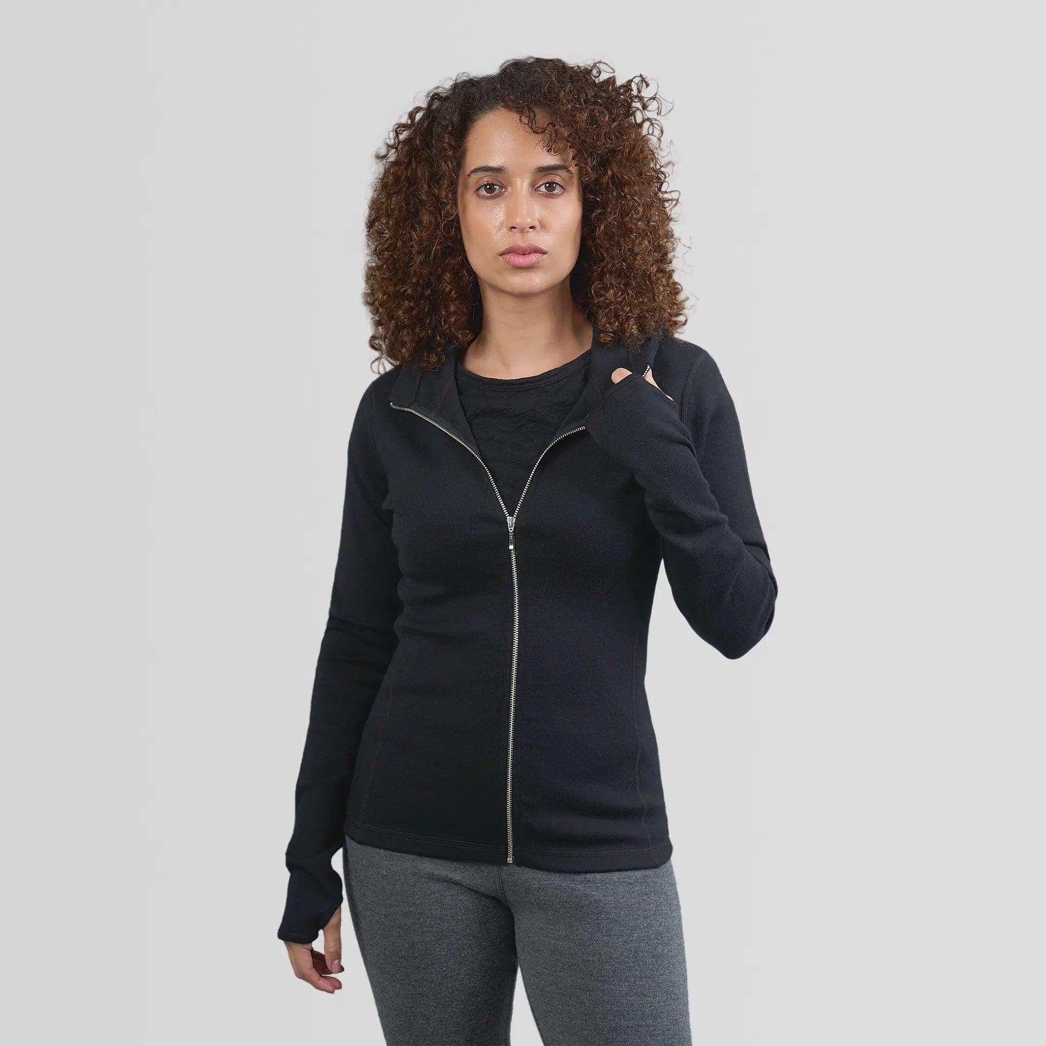Women's Alpaca Wool Hoodie Jacket: 420 Midweight Full-Zip Insulated Jacket Fitted Jacket Loose Jacket Women's Alpaca Wool Hoodie Jacket: 420 Midweight Full-Zip Insulated Jacket Fitted Jacket Loose Jacket