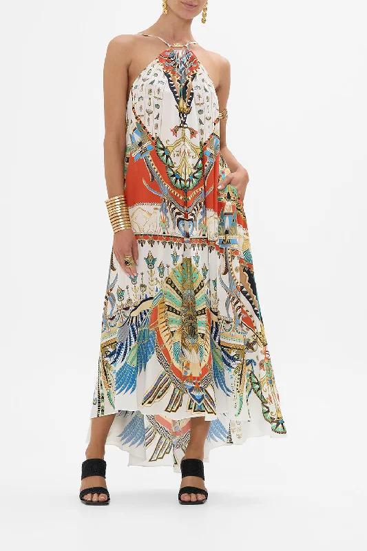 GATHER NECK HARDWARE MAXI DRESS VALLEY OF THE QUEENS Fashionable Sleeveless Maxi Dress GATHER NECK HARDWARE MAXI DRESS VALLEY OF THE QUEENS Fashionable Sleeveless Maxi Dress