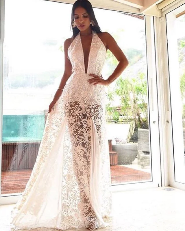 DressBetty - Women Lace Vestidos Dress Sexy Halter Neck Long Maxi Dress Trendy Maxi Dress with Lace DressBetty - Women Lace Vestidos Dress Sexy Halter Neck Long Maxi Dress Trendy Maxi Dress with Lace