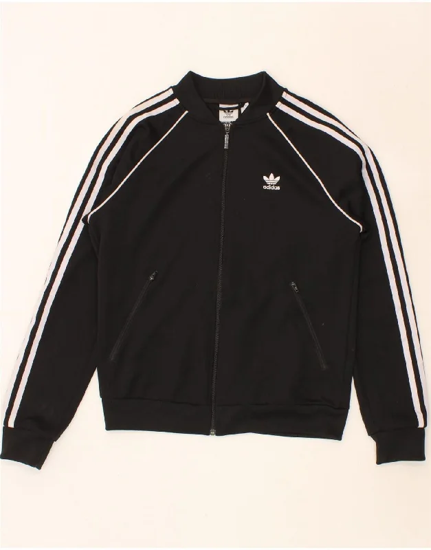 ADIDAS Womens Tracksuit Top Jacket UK 10 Small Black Polyester Denim Fabric Leather Fabric Suede Fabric ADIDAS Womens Tracksuit Top Jacket UK 10 Small Black Polyester Denim Fabric Leather Fabric Suede Fabric