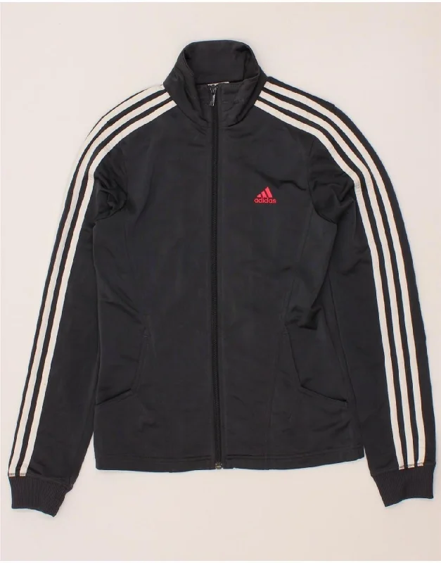 ADIDAS Womens Tracksuit Top Jacket UK 10 Small Grey Polyester Snapped Jacket Toggled Jacket Drawstring Jacket ADIDAS Womens Tracksuit Top Jacket UK 10 Small Grey Polyester Snapped Jacket Toggled Jacket Drawstring Jacket
