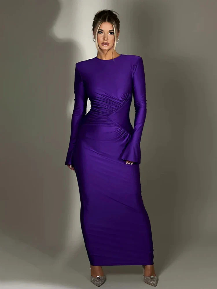 Pleated Slim Bodycon Autumn Winter Nightclub Party Elegant Long Maxi Dress Cozy Knit Maxi Dress Pleated Slim Bodycon Autumn Winter Nightclub Party Elegant Long Maxi Dress Cozy Knit Maxi Dress
