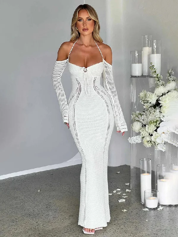 Knitting Bodycon Elegant Long Backless Sexy Party Maxi Dress Elegant Maxi Dress with Pockets Knitting Bodycon Elegant Long Backless Sexy Party Maxi Dress Elegant Maxi Dress with Pockets