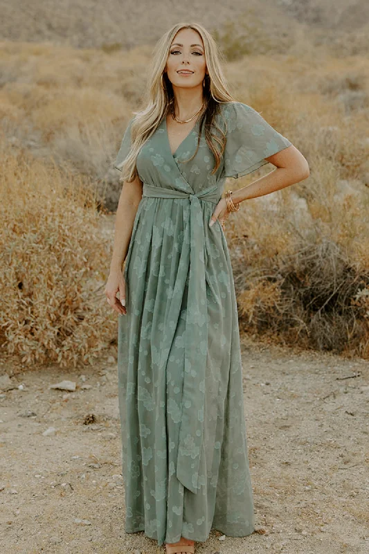 Faye Maxi Dress | Eucalyptus Stylish Empire Waist Maxi Dress