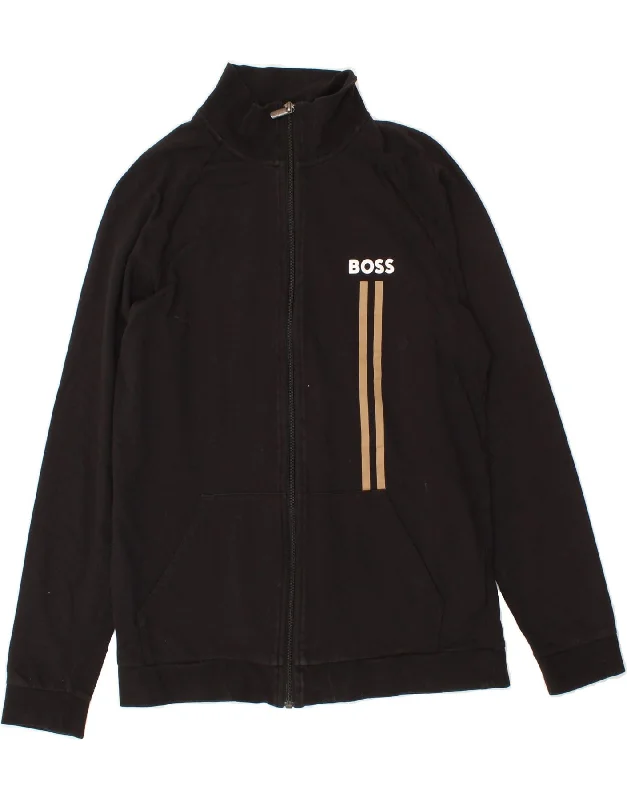 HUGO BOSS Womens Graphic Tracksuit Top Jacket UK 16 Large Black Cotton Print Jacket Jacquard Jacket Embroidered Jacket HUGO BOSS Womens Graphic Tracksuit Top Jacket UK 16 Large Black Cotton Print Jacket Jacquard Jacket Embroidered Jacket