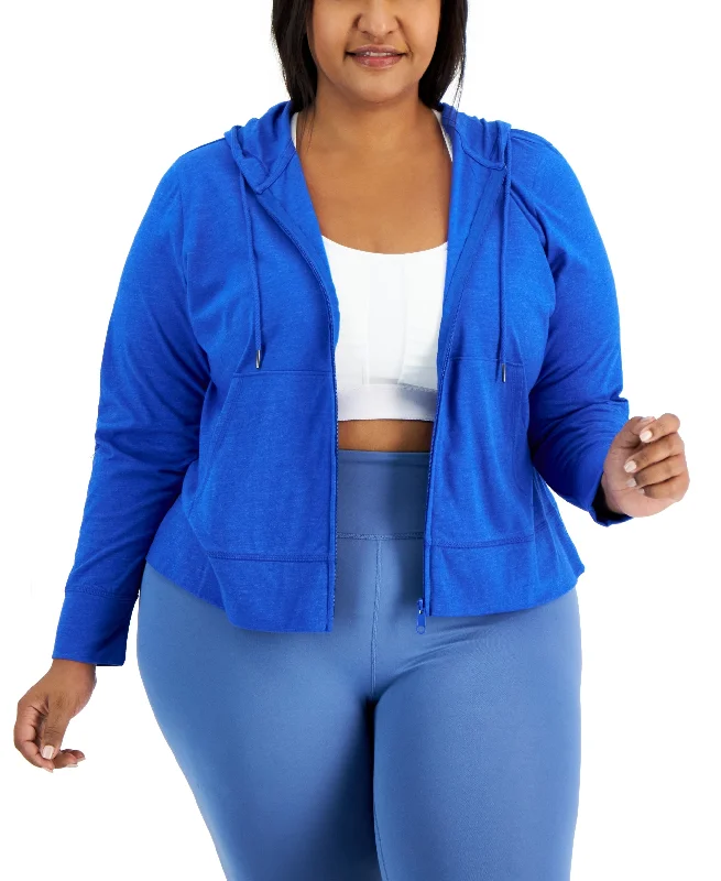 ID Ideology Plus Size Full Zip Hooded Jacket Tailored Jacket Straight Jacket A-Line Jacket ID Ideology Plus Size Full Zip Hooded Jacket Tailored Jacket Straight Jacket A-Line Jacket