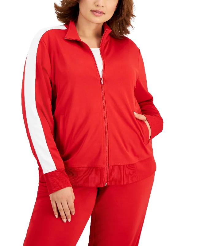 ID Ideology Plus Size Side Striped Tricot Jacket Satin Fabric Silk Fabric Chiffon Fabric ID Ideology Plus Size Side Striped Tricot Jacket Satin Fabric Silk Fabric Chiffon Fabric