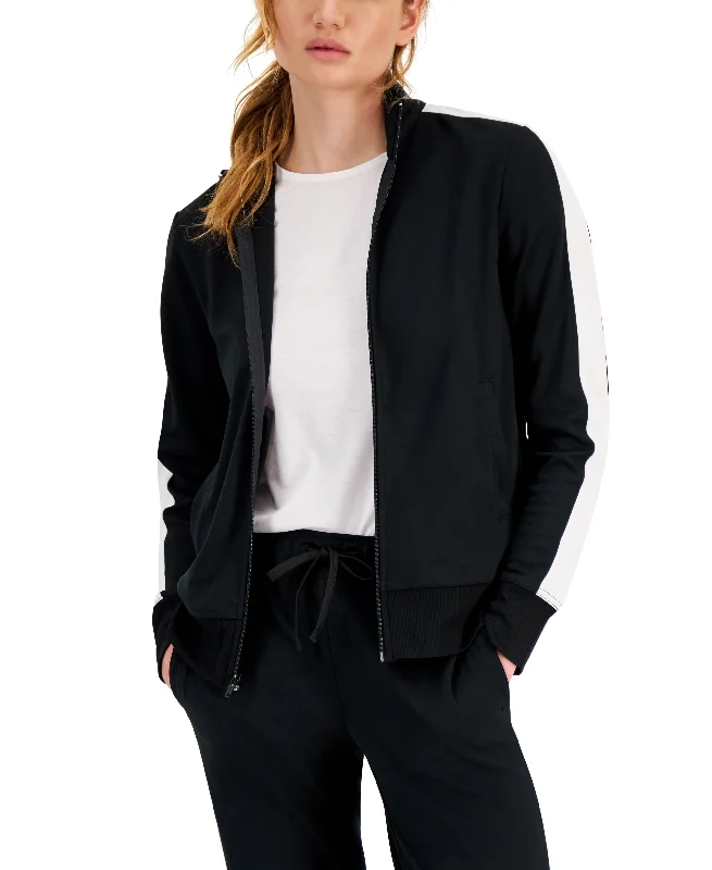 ID Ideology Womens Zip Striped Sleeve Track Jacket Mesh Jacket Canvas Jacket Denim Jacket ID Ideology Womens Zip Striped Sleeve Track Jacket Mesh Jacket Canvas Jacket Denim Jacket