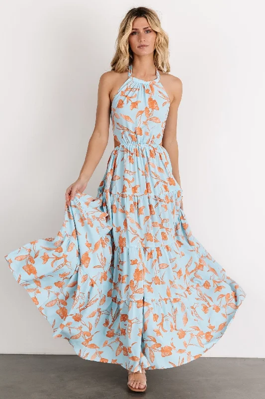 Laie Back Tie Maxi Dress | Blue + Orange Classic Black Maxi Dress