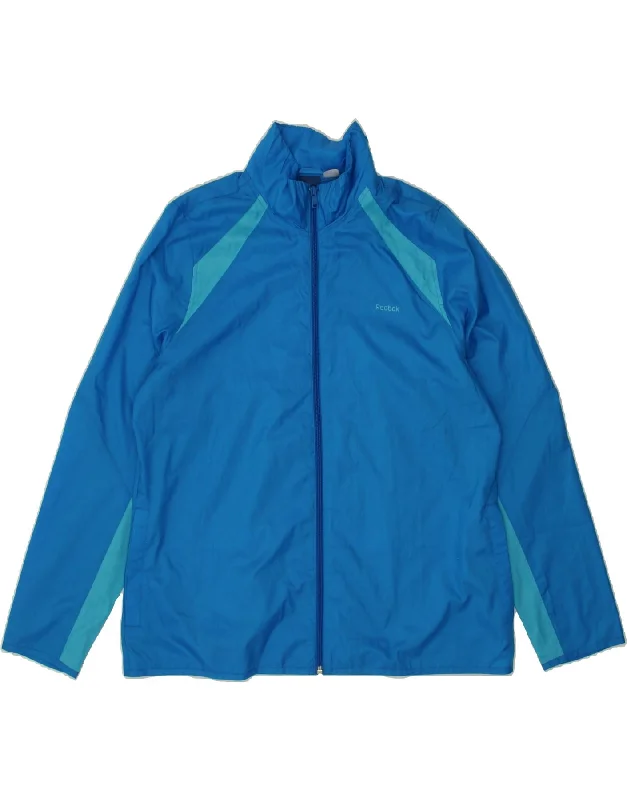 REEBOK Womens Tracksuit Top Jacket UK 16/18 Large Blue Colourblock Insulated Jacket Fitted Jacket Loose Jacket REEBOK Womens Tracksuit Top Jacket UK 16/18 Large Blue Colourblock Insulated Jacket Fitted Jacket Loose Jacket