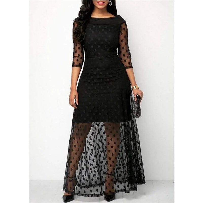 FashionSierra - Summer Women Dress Polka Dot Print Lace Maxi Dresses For Women Elegant Ladies Dresses Casual Black Plus Size Evening Party Dress Fashionable Chiffon Tiered Maxi Dress FashionSierra - Summer Women Dress Polka Dot Print Lace Maxi Dresses For Women Elegant Ladies Dresses Casual Black Plus Size Evening Party Dress Fashionable Chiffon Tiered Maxi Dress