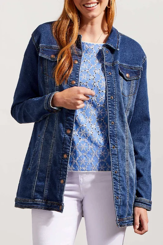 Tribal Maxi Denim Jacket 6042O-333-2199 Medium Wash Nylon Jacket Polyester Jacket Spandex Jacket Tribal Maxi Denim Jacket 6042O-333-2199 Medium Wash Nylon Jacket Polyester Jacket Spandex Jacket