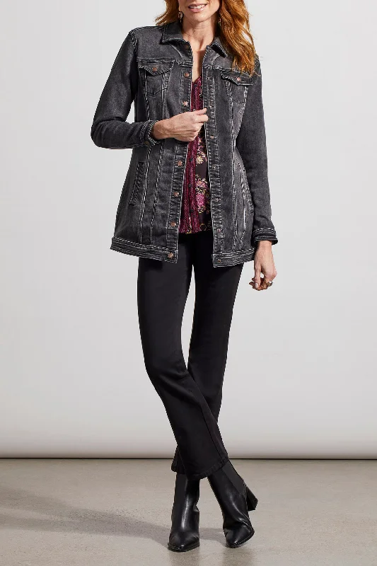 Tribal Maxi Denim Jacket w/ Snap Closure 6042O-333-3006 Muted Black Fitted Jacket Loose Jacket Oversized Jacket Tribal Maxi Denim Jacket w/ Snap Closure 6042O-333-3006 Muted Black Fitted Jacket Loose Jacket Oversized Jacket