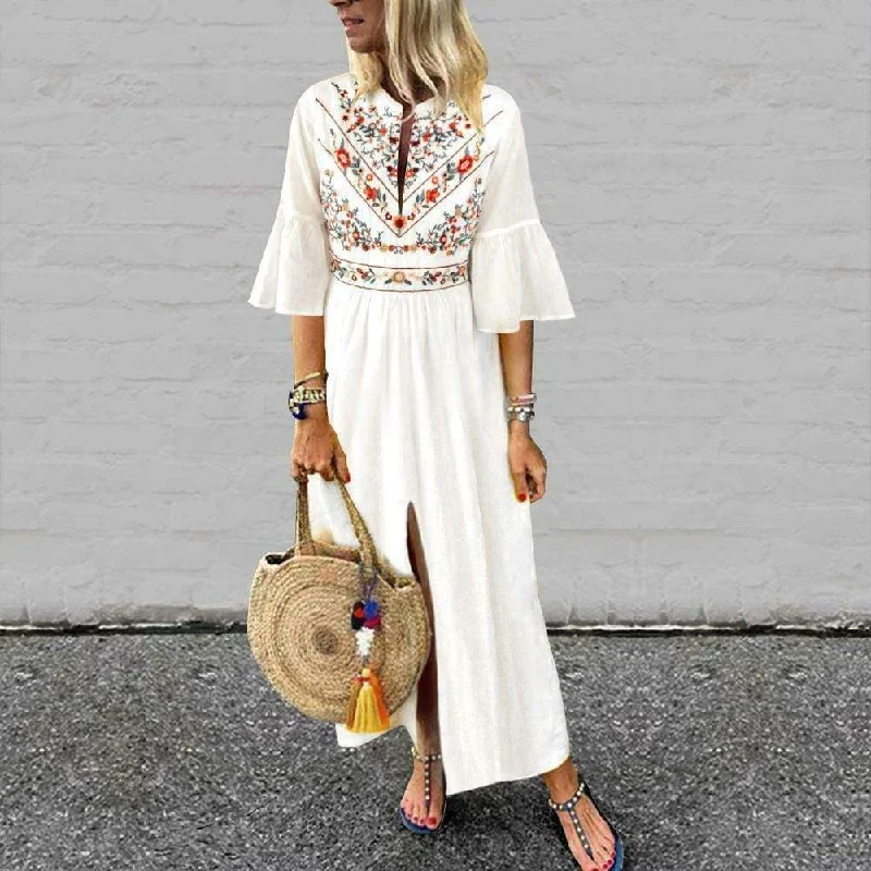 FashionSierra - Women Fashion Boho Long Maxi Dress Elegant Lace Maxi Dress