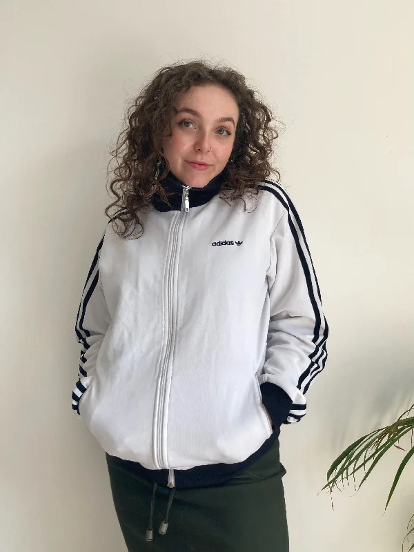 White Adidas Sports Jacket (M) Print Jacket Jacquard Jacket Patchwork Jacket