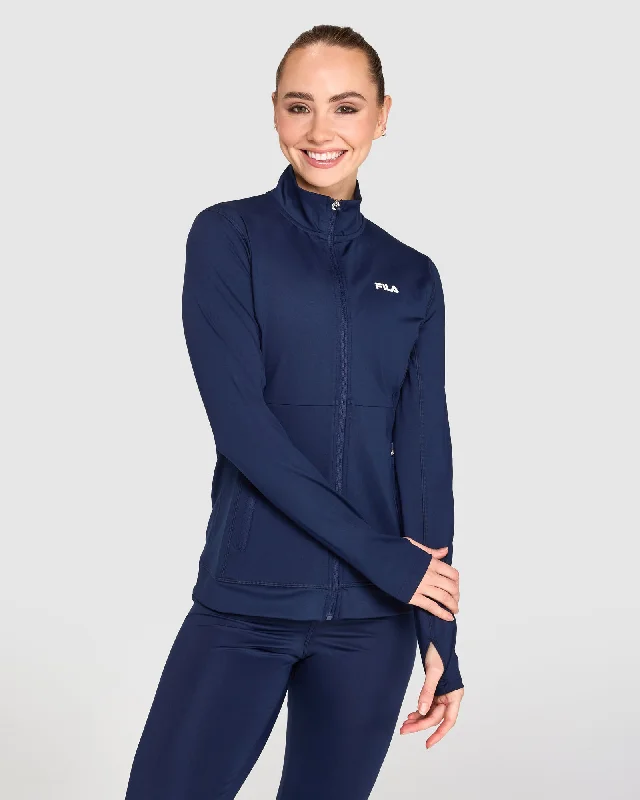 Women's Merima Yoga Jacket Zip Front Button Front Snap Front