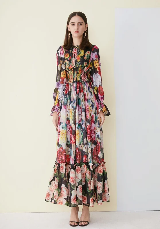 FashionSierra - Floral Printed Ruffles Elegant Designer Casual Holiday Maxi Dresses Fashionable High-Waist Maxi Dress FashionSierra - Floral Printed Ruffles Elegant Designer Casual Holiday Maxi Dresses Fashionable High-Waist Maxi Dress