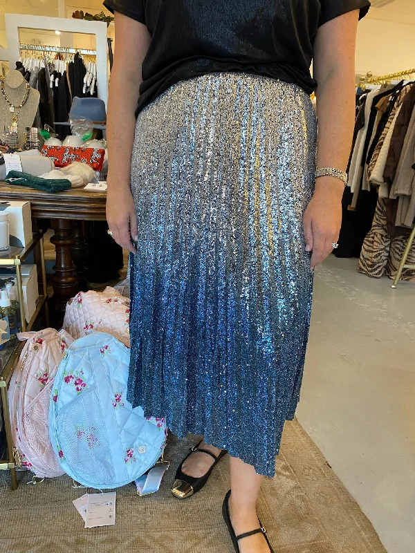 Ombre Sparkle Skirt | Blue ribbed skirt waist